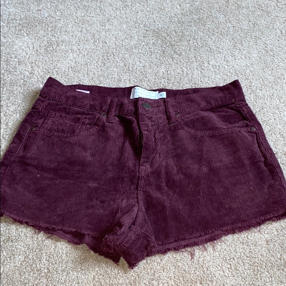 kendall & kylie maroon cortoroy shorts